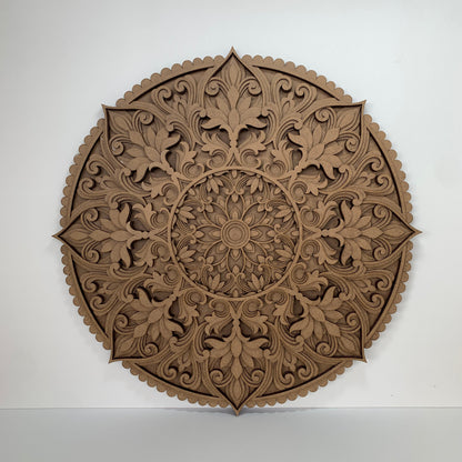 Ahşap mandala duvar dekoru – katmanlı yapı
