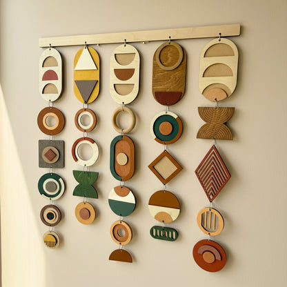 Venocci-Harmony Modern geometrik ahşap duvar dekoru – el yapımı, doğal huş kontrplak