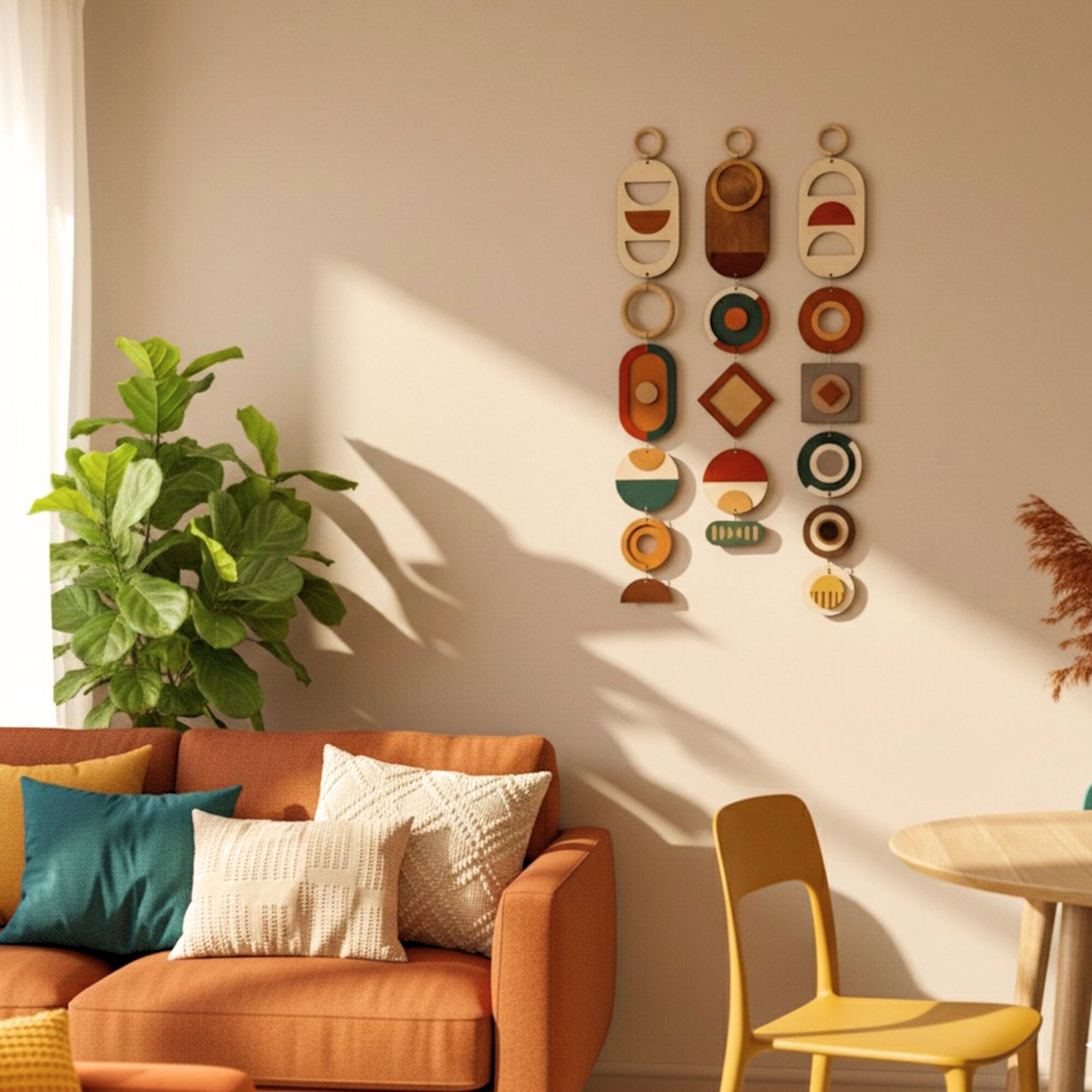 Venocci-Harmony Modern geometrik ahşap duvar dekoru – el yapımı, doğal huş kontrplak