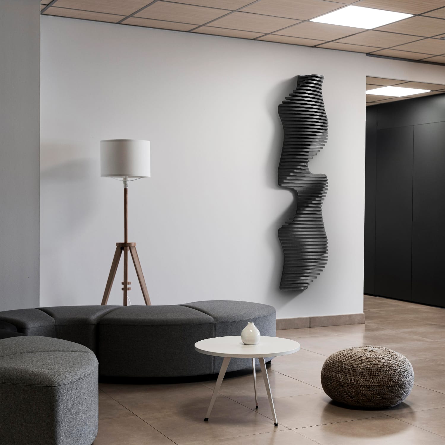 Parametrik Ahşap Duvar Dekoru | 3D Akustik Panel | Modern Büyük Duvar Sanatı | Oturma Odası & Ofis Dekorasyonu