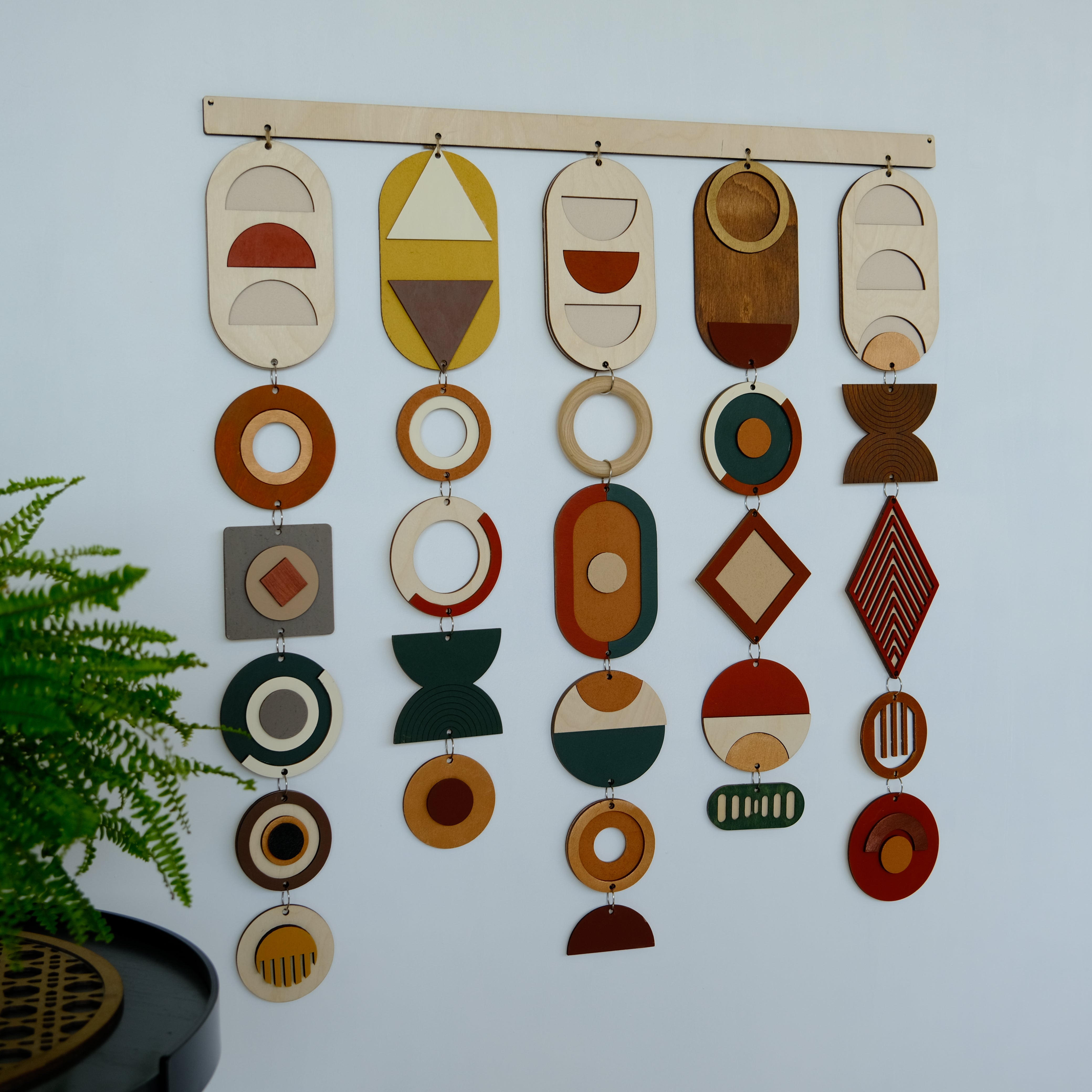 Venocci-Harmony Modern geometrik ahşap duvar dekoru – el yapımı, doğal huş kontrplak