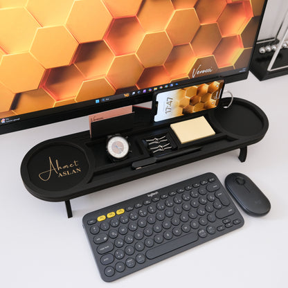 Kurumsal & Kişiye özel Hediye Ahşap Masaüstü Oval Organizer