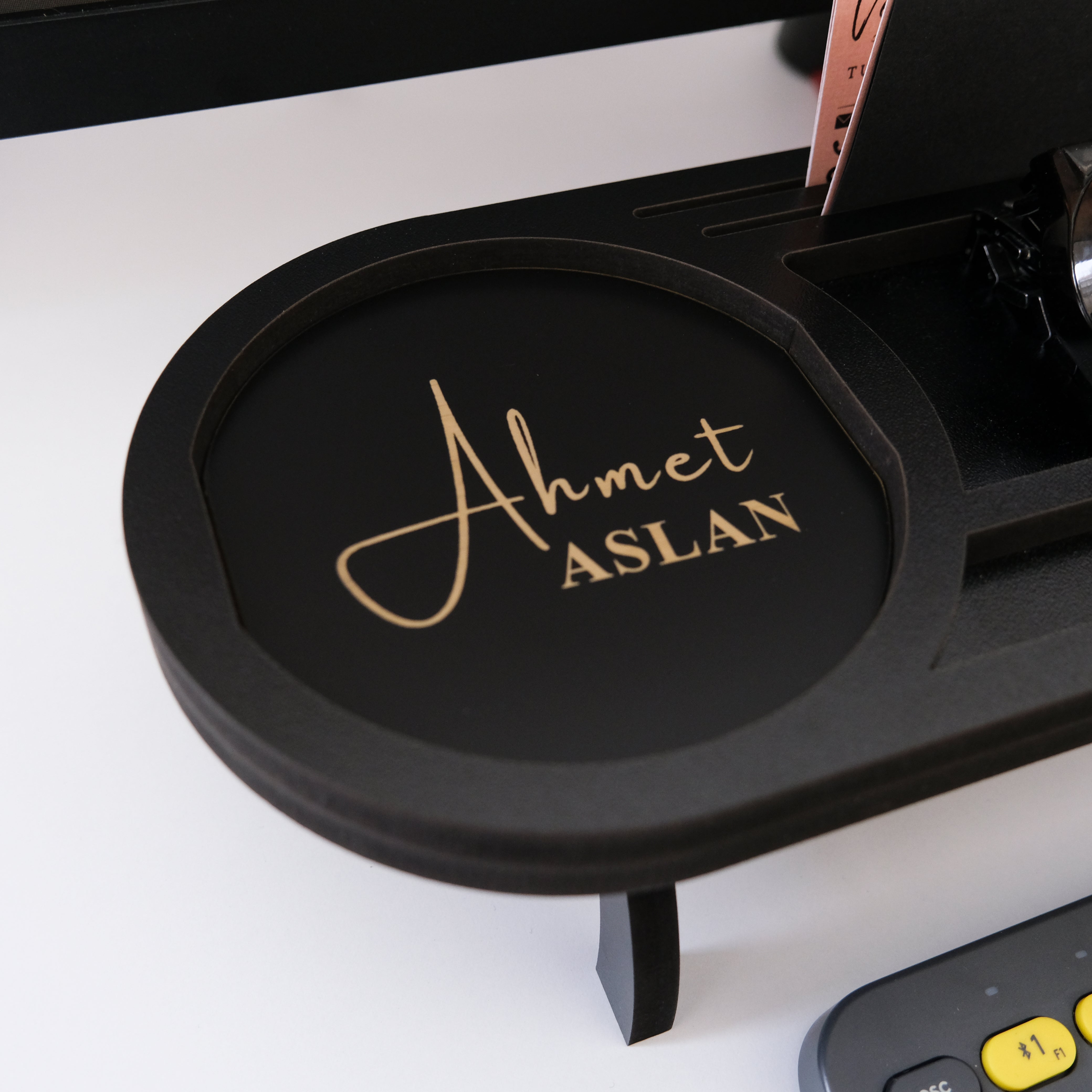 Kurumsal & Kişiye özel Hediye Ahşap Masaüstü Oval Organizer