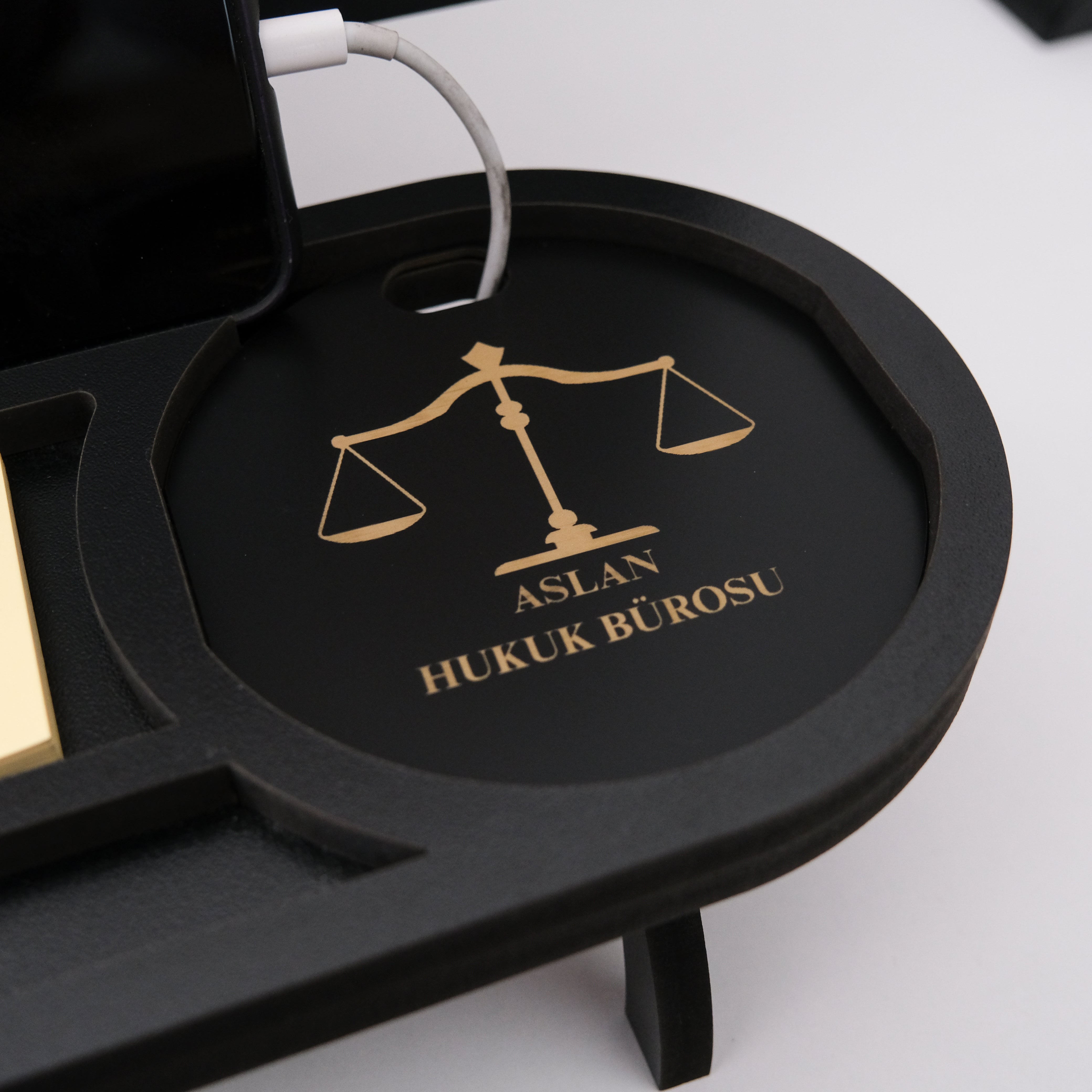 Kurumsal & Kişiye özel Hediye Ahşap Masaüstü Oval Organizer