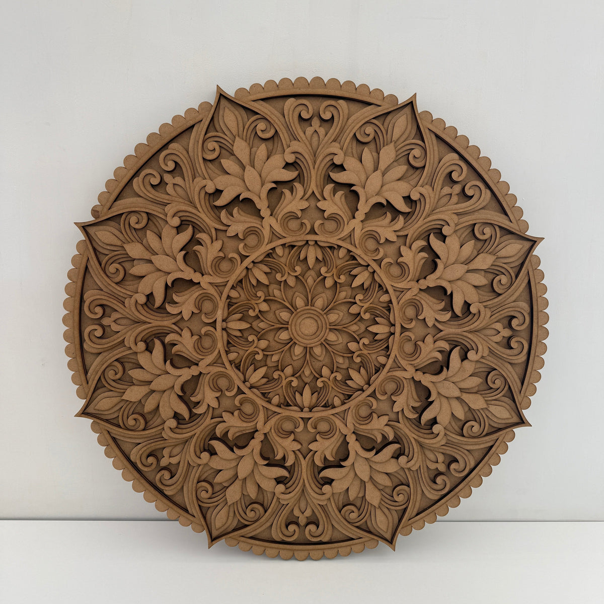 Ahşap mandala duvar dekoru – desen detayı
