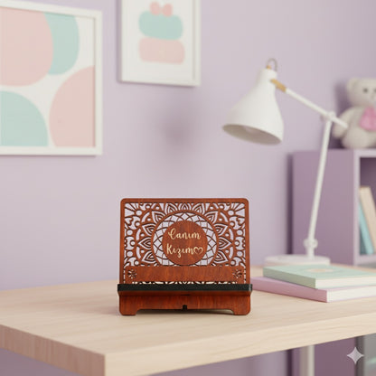 Venocci Kişiye Özel Ahşap Kitap Okuma, Telefon ve Tablet Standı, Masaüstü Düzenleyici