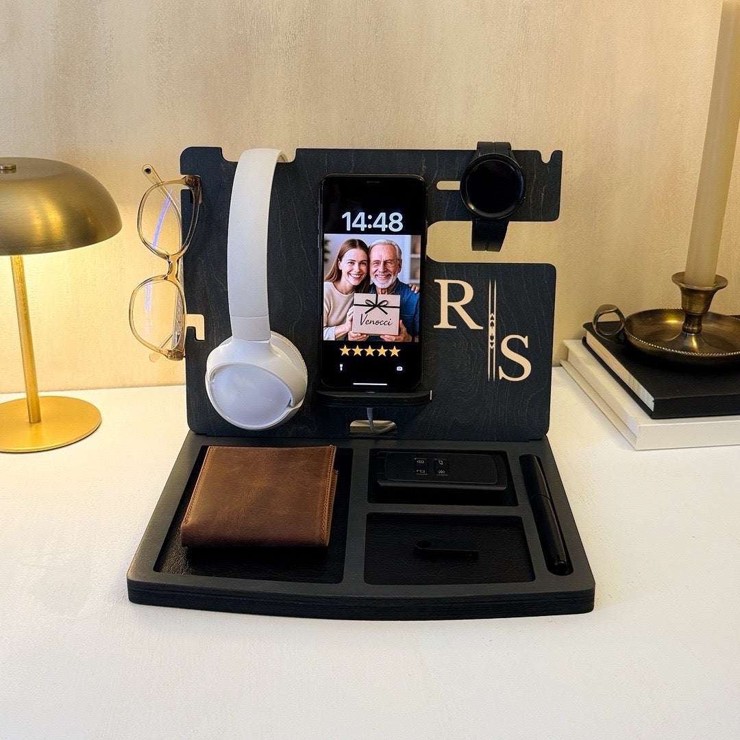 Masaüstü Organizer - Telefon, Saat, Cüzdan Standı